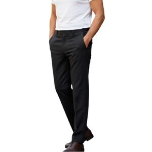 ARROW Mens Slim Dress Pants Black Flat Front Straight Tapered Leg Pockets 32x32